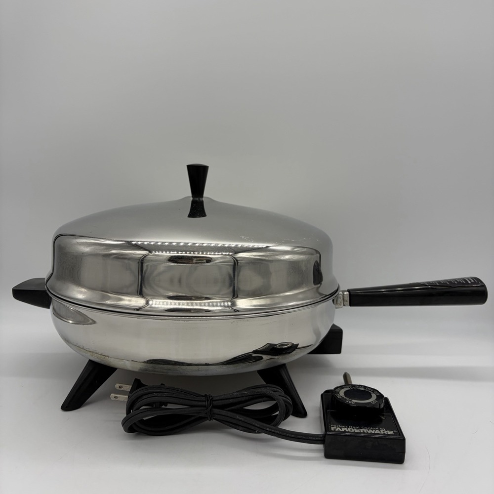Farberware Electric Skillet Fry Pan 12" Model 310-B Dome Lid Stainless Tested